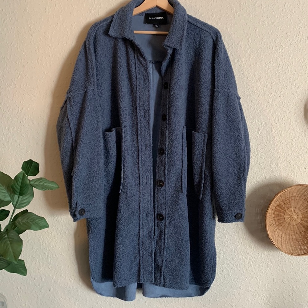Fashion Nova long teddy Shacket
